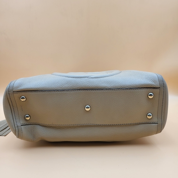 GUCCI Soho Grey Gold Leather Tassel Tote Bag..Authentic.. - Picture 6 of 15